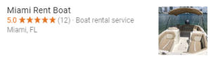 Google Reviews - Miami Boat Rental Company